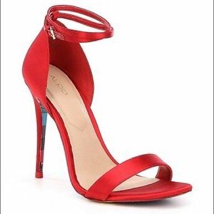Red satin Aldo heels
